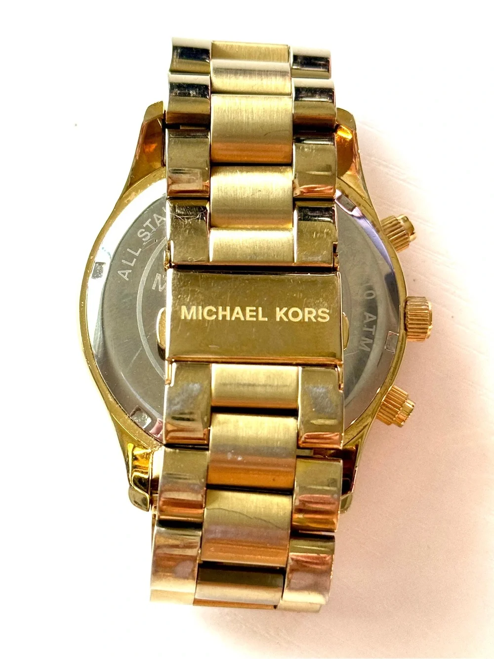Michael Kors Gold and Black Chronograph Dials Diamond Crystal Dial Watch